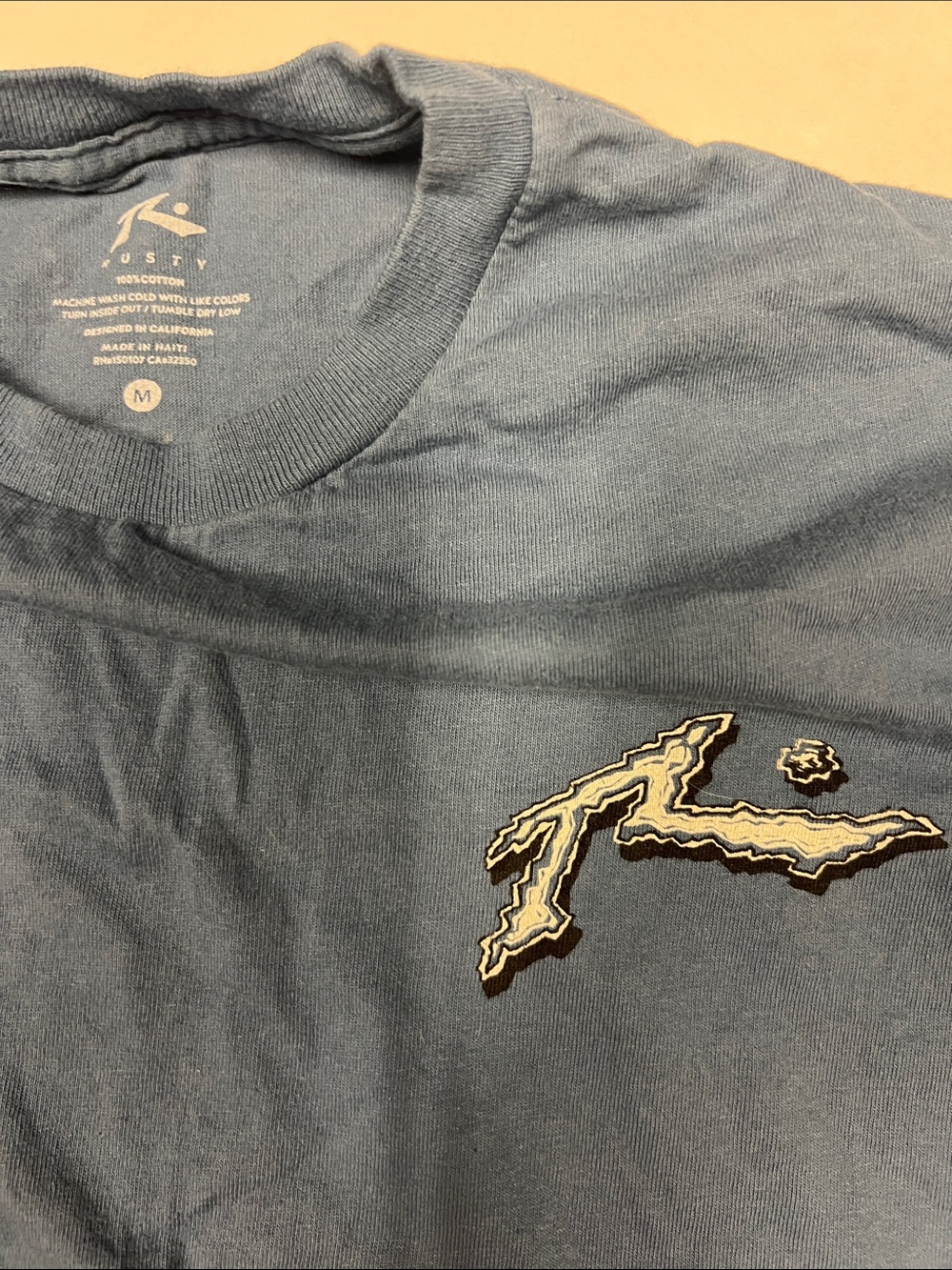 Men's Rusty Short Sleeve Teal Crewneck Logo Tee - Picture 2 of 4